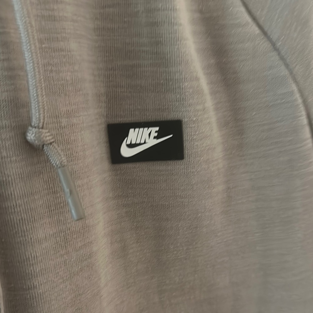 Nike Taupe Hoodie with Logo Patch